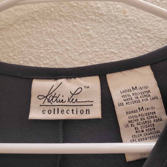Kathie Lee Collection Charcoal Dress Sz Medium - Picture 3 of 3